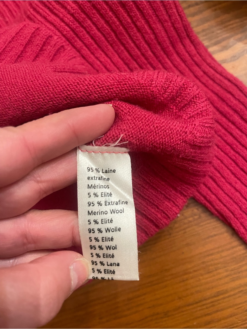 Lacoste Women's Raspberry Ribbed Turtleneck Sweater - Picture 4 of 4